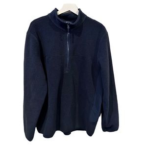 Vineyard vine logo Men's Navy Tech Fleece Harbor 1/4 quarter Zip sweatshirt